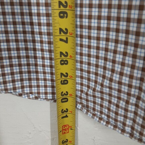 Ralph Lauren Adult Mens M Stretch Brown Plaid Long Sleeve Button Up Shirt - Picture 8 of 8